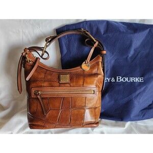 ***SOLD*** Dooney & Bourke Cognac Croc Embossed